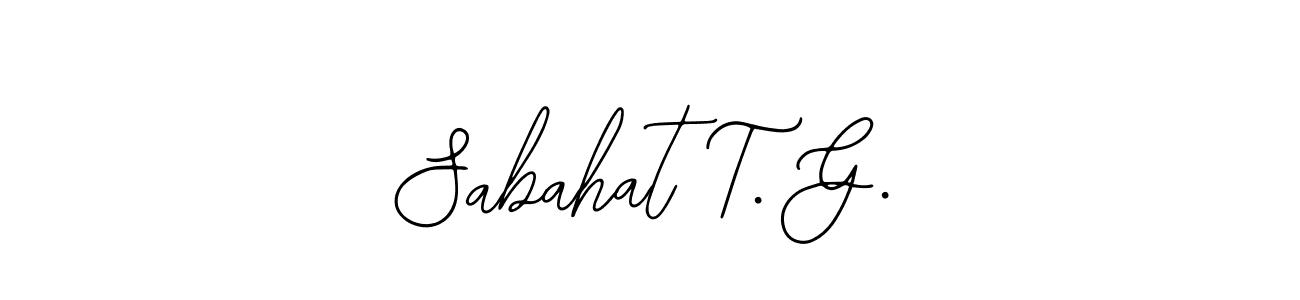 See photos of Sabahat T. G. official signature by Spectra . Check more albums & portfolios. Read reviews & check more about Bearetta-2O07w font. Sabahat T. G. signature style 12 images and pictures png