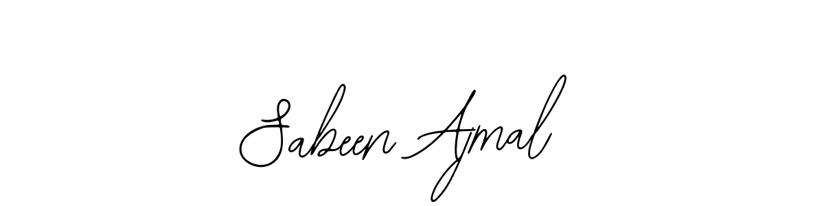 You should practise on your own different ways (Bearetta-2O07w) to write your name (Sabeen Ajmal) in signature. don't let someone else do it for you. Sabeen Ajmal signature style 12 images and pictures png