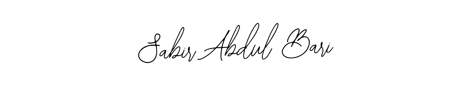 The best way (Bearetta-2O07w) to make a short signature is to pick only two or three words in your name. The name Sabir Abdul Bari include a total of six letters. For converting this name. Sabir Abdul Bari signature style 12 images and pictures png
