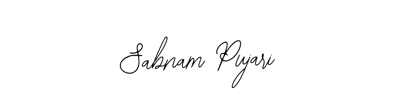 Create a beautiful signature design for name Sabnam Pujari. With this signature (Bearetta-2O07w) fonts, you can make a handwritten signature for free. Sabnam Pujari signature style 12 images and pictures png