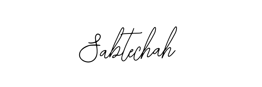 How to make Sabtechah name signature. Use Bearetta-2O07w style for creating short signs online. This is the latest handwritten sign. Sabtechah signature style 12 images and pictures png