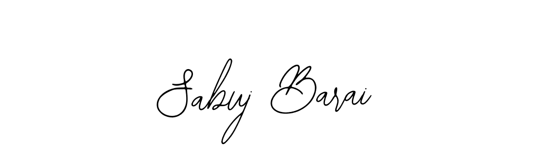 The best way (Bearetta-2O07w) to make a short signature is to pick only two or three words in your name. The name Sabuj Barai include a total of six letters. For converting this name. Sabuj Barai signature style 12 images and pictures png