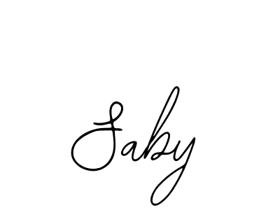 You should practise on your own different ways (Bearetta-2O07w) to write your name (Saby) in signature. don't let someone else do it for you. Saby signature style 12 images and pictures png