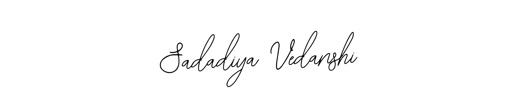 The best way (Bearetta-2O07w) to make a short signature is to pick only two or three words in your name. The name Sadadiya Vedanshi include a total of six letters. For converting this name. Sadadiya Vedanshi signature style 12 images and pictures png