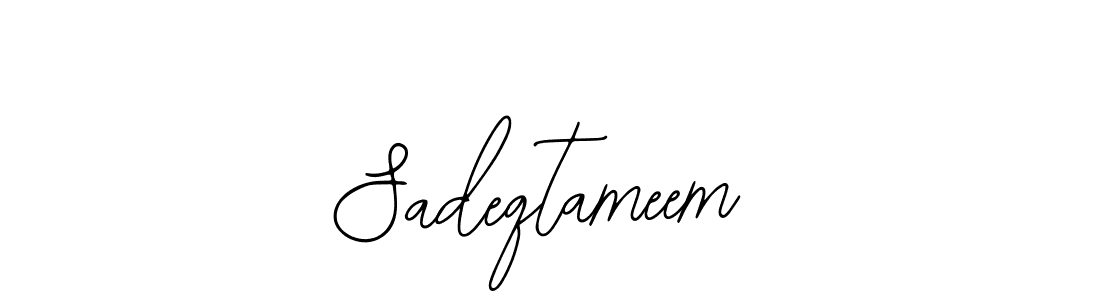 The best way (Bearetta-2O07w) to make a short signature is to pick only two or three words in your name. The name Sadeqtameem include a total of six letters. For converting this name. Sadeqtameem signature style 12 images and pictures png