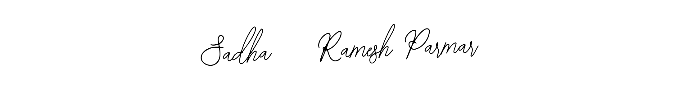 This is the best signature style for the Sadha    Ramesh Parmar name. Also you like these signature font (Bearetta-2O07w). Mix name signature. Sadha    Ramesh Parmar signature style 12 images and pictures png