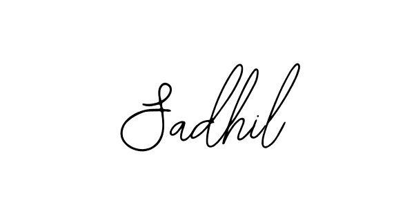 How to make Sadhil name signature. Use Bearetta-2O07w style for creating short signs online. This is the latest handwritten sign. Sadhil signature style 12 images and pictures png