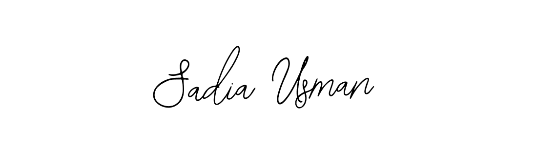 You should practise on your own different ways (Bearetta-2O07w) to write your name (Sadia Usman) in signature. don't let someone else do it for you. Sadia Usman signature style 12 images and pictures png