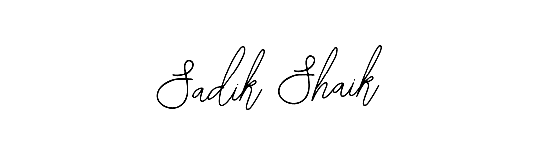 How to make Sadik Shaik name signature. Use Bearetta-2O07w style for creating short signs online. This is the latest handwritten sign. Sadik Shaik signature style 12 images and pictures png