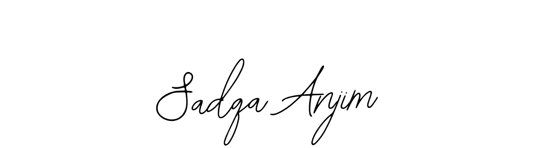 You should practise on your own different ways (Bearetta-2O07w) to write your name (Sadqa Anjim) in signature. don't let someone else do it for you. Sadqa Anjim signature style 12 images and pictures png