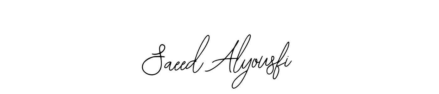 You should practise on your own different ways (Bearetta-2O07w) to write your name (Saeed Alyousfi) in signature. don't let someone else do it for you. Saeed Alyousfi signature style 12 images and pictures png