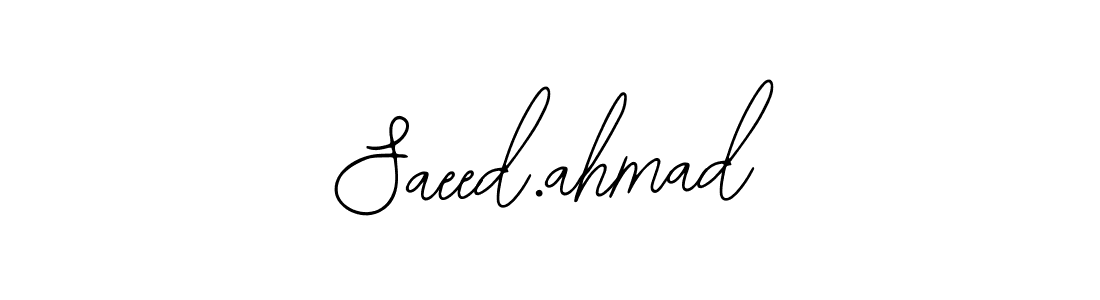 Use a signature maker to create a handwritten signature online. With this signature software, you can design (Bearetta-2O07w) your own signature for name Saeed.ahmad. Saeed.ahmad signature style 12 images and pictures png