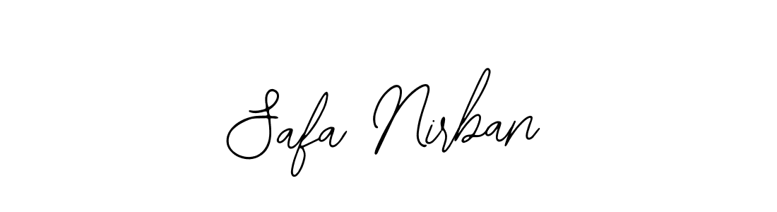 You should practise on your own different ways (Bearetta-2O07w) to write your name (Safa Nirban) in signature. don't let someone else do it for you. Safa Nirban signature style 12 images and pictures png