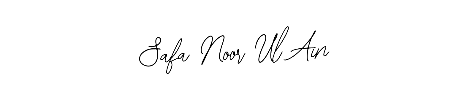You should practise on your own different ways (Bearetta-2O07w) to write your name (Safa Noor Ul Ain) in signature. don't let someone else do it for you. Safa Noor Ul Ain signature style 12 images and pictures png