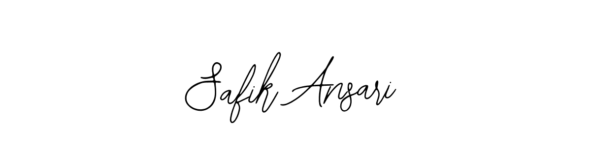 The best way (Bearetta-2O07w) to make a short signature is to pick only two or three words in your name. The name Safik Ansari include a total of six letters. For converting this name. Safik Ansari signature style 12 images and pictures png