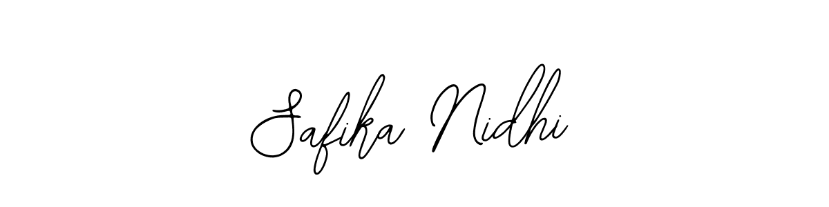 How to make Safika Nidhi name signature. Use Bearetta-2O07w style for creating short signs online. This is the latest handwritten sign. Safika Nidhi signature style 12 images and pictures png