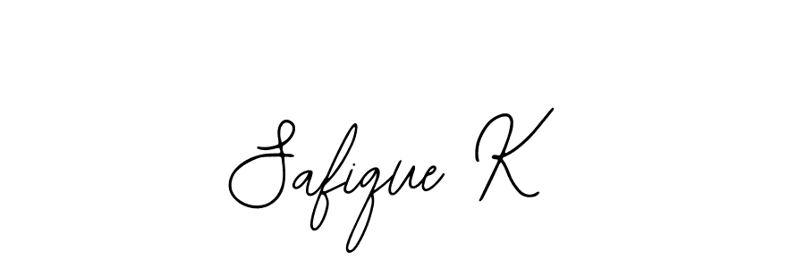 You should practise on your own different ways (Bearetta-2O07w) to write your name (Safique K) in signature. don't let someone else do it for you. Safique K signature style 12 images and pictures png