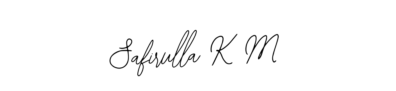 How to make Safirulla K M name signature. Use Bearetta-2O07w style for creating short signs online. This is the latest handwritten sign. Safirulla K M signature style 12 images and pictures png