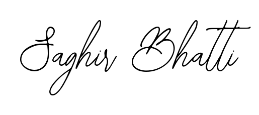 Looking for an artistic signature for Saghir Bhatti? The Bearetta-2O07w calligraphy style gives a sophisticated flow suitable for business cards and emails. Saghir Bhatti signature style 12 images and pictures png