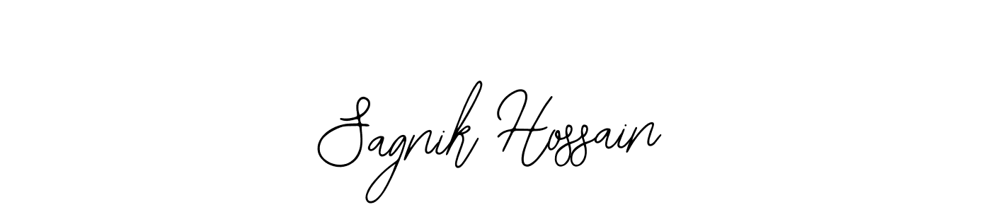 Bearetta-2O07w is a professional signature style that is perfect for those who want to add a touch of class to their signature. It is also a great choice for those who want to make their signature more unique. Get Sagnik Hossain name to fancy signature for free. Sagnik Hossain signature style 12 images and pictures png