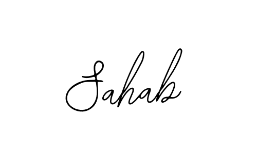 You should practise on your own different ways (Bearetta-2O07w) to write your name (Sahab) in signature. don't let someone else do it for you. Sahab signature style 12 images and pictures png
