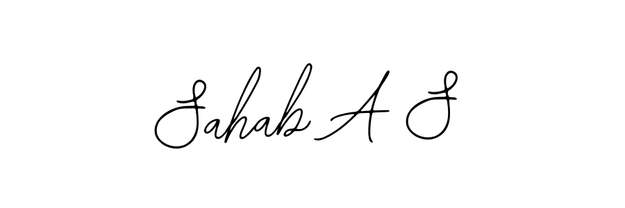 Also You can easily find your signature by using the search form. We will create Sahab A S name handwritten signature images for you free of cost using Bearetta-2O07w sign style. Sahab A S signature style 12 images and pictures png