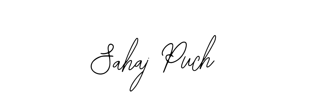 See photos of Sahaj Puch official signature by Spectra . Check more albums & portfolios. Read reviews & check more about Bearetta-2O07w font. Sahaj Puch signature style 12 images and pictures png