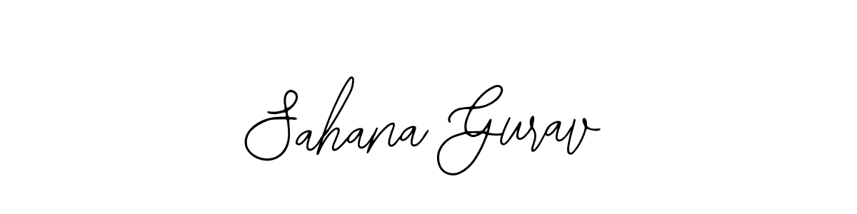 The best way (Bearetta-2O07w) to make a short signature is to pick only two or three words in your name. The name Sahana Gurav include a total of six letters. For converting this name. Sahana Gurav signature style 12 images and pictures png