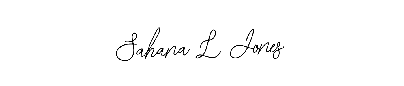 Bearetta-2O07w is a professional signature style that is perfect for those who want to add a touch of class to their signature. It is also a great choice for those who want to make their signature more unique. Get Sahana L Jones name to fancy signature for free. Sahana L Jones signature style 12 images and pictures png