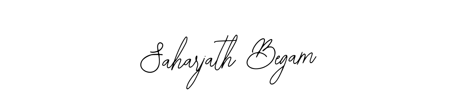 How to make Saharjath Begam name signature. Use Bearetta-2O07w style for creating short signs online. This is the latest handwritten sign. Saharjath Begam signature style 12 images and pictures png