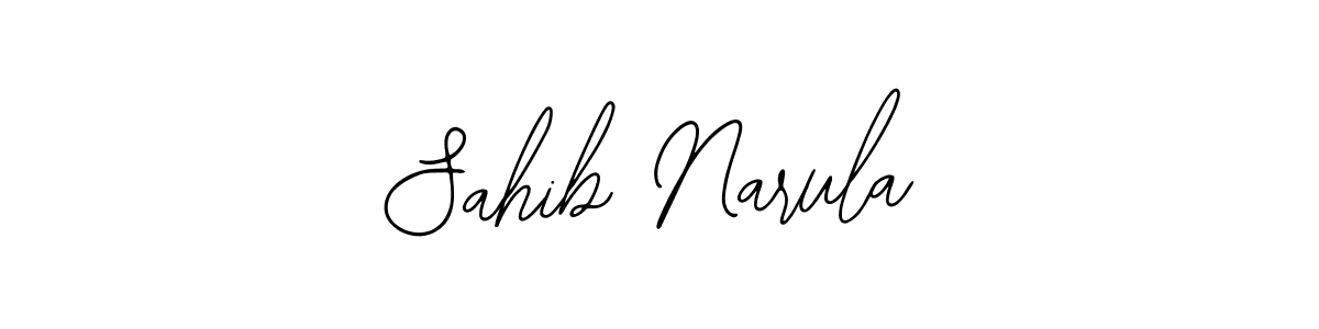 How to make Sahib Narula name signature. Use Bearetta-2O07w style for creating short signs online. This is the latest handwritten sign. Sahib Narula signature style 12 images and pictures png