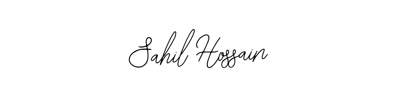 The best way (Bearetta-2O07w) to make a short signature is to pick only two or three words in your name. The name Sahil Hossain include a total of six letters. For converting this name. Sahil Hossain signature style 12 images and pictures png