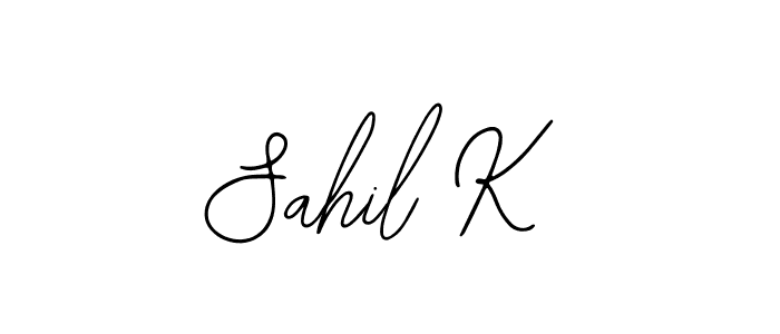 Use a signature maker to create a handwritten signature online. With this signature software, you can design (Bearetta-2O07w) your own signature for name Sahil K. Sahil K signature style 12 images and pictures png