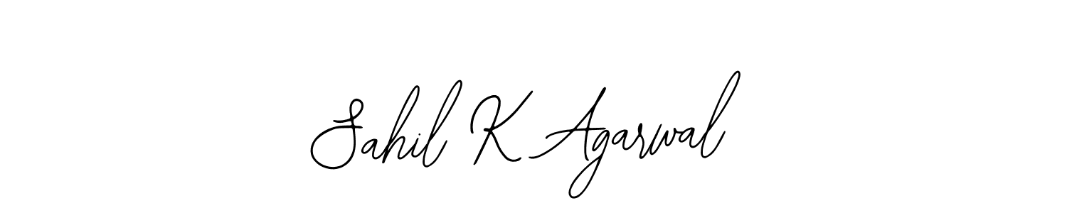 How to make Sahil K Agarwal name signature. Use Bearetta-2O07w style for creating short signs online. This is the latest handwritten sign. Sahil K Agarwal signature style 12 images and pictures png