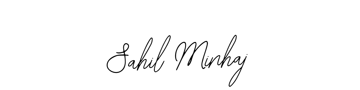 You should practise on your own different ways (Bearetta-2O07w) to write your name (Sahil Minhaj) in signature. don't let someone else do it for you. Sahil Minhaj signature style 12 images and pictures png