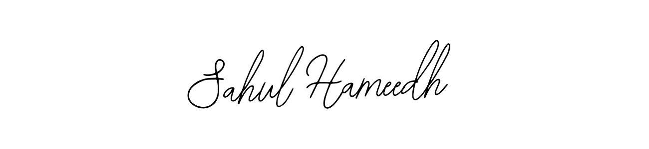 You should practise on your own different ways (Bearetta-2O07w) to write your name (Sahul Hameedh) in signature. don't let someone else do it for you. Sahul Hameedh signature style 12 images and pictures png