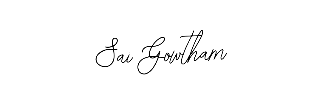 How to make Sai Gowtham name signature. Use Bearetta-2O07w style for creating short signs online. This is the latest handwritten sign. Sai Gowtham signature style 12 images and pictures png