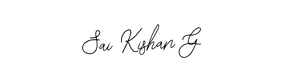 Also You can easily find your signature by using the search form. We will create Sai Kishan G name handwritten signature images for you free of cost using Bearetta-2O07w sign style. Sai Kishan G signature style 12 images and pictures png