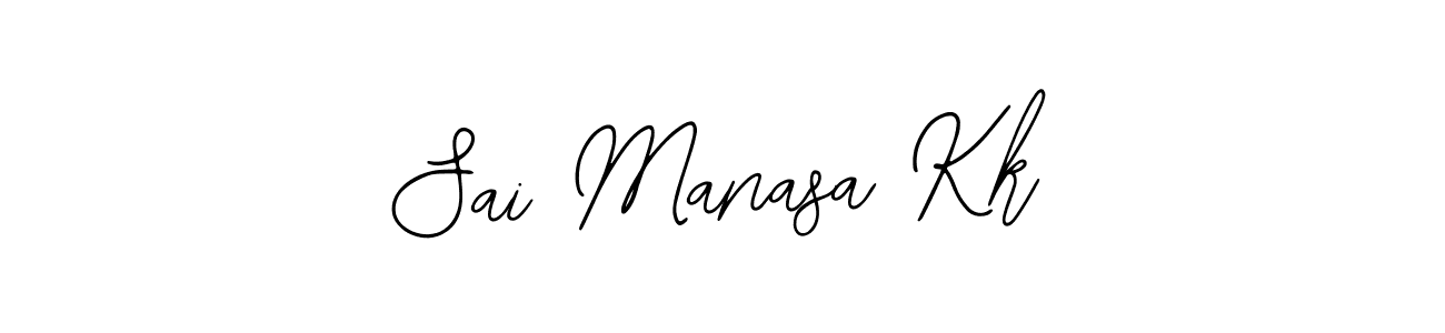 How to make Sai Manasa Kk name signature. Use Bearetta-2O07w style for creating short signs online. This is the latest handwritten sign. Sai Manasa Kk signature style 12 images and pictures png