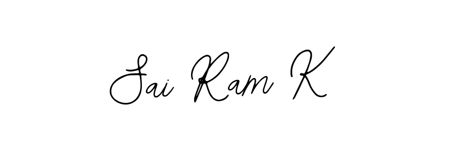 How to make Sai Ram K name signature. Use Bearetta-2O07w style for creating short signs online. This is the latest handwritten sign. Sai Ram K signature style 12 images and pictures png