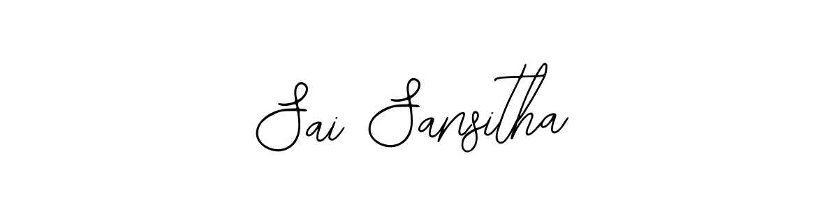 How to make Sai Sansitha name signature. Use Bearetta-2O07w style for creating short signs online. This is the latest handwritten sign. Sai Sansitha signature style 12 images and pictures png