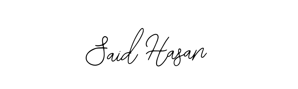 Use a signature maker to create a handwritten signature online. With this signature software, you can design (Bearetta-2O07w) your own signature for name Said Hasan. Said Hasan signature style 12 images and pictures png
