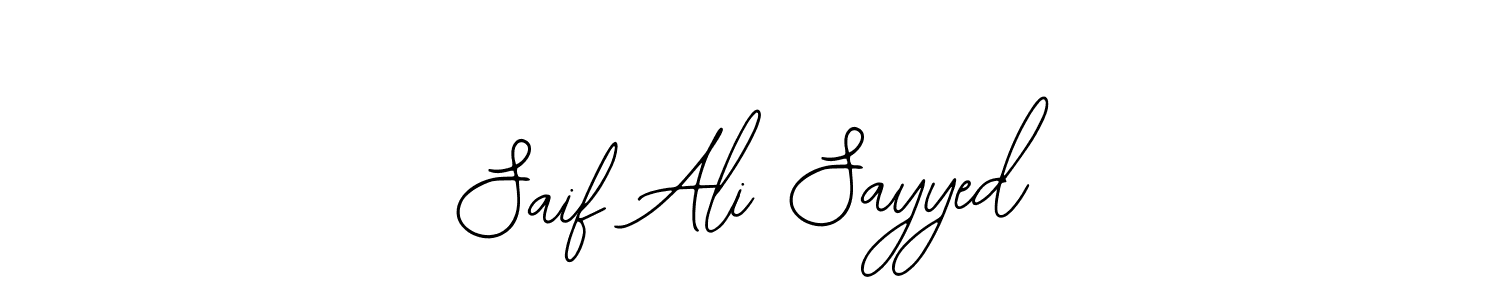 Use a signature maker to create a handwritten signature online. With this signature software, you can design (Bearetta-2O07w) your own signature for name Saif Ali Sayyed. Saif Ali Sayyed signature style 12 images and pictures png