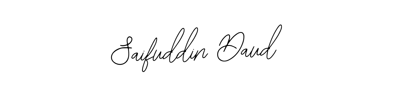 How to make Saifuddin Daud name signature. Use Bearetta-2O07w style for creating short signs online. This is the latest handwritten sign. Saifuddin Daud signature style 12 images and pictures png