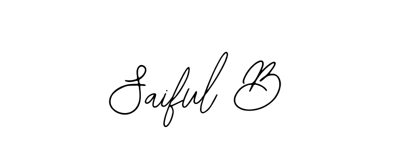 How to make Saiful B name signature. Use Bearetta-2O07w style for creating short signs online. This is the latest handwritten sign. Saiful B signature style 12 images and pictures png