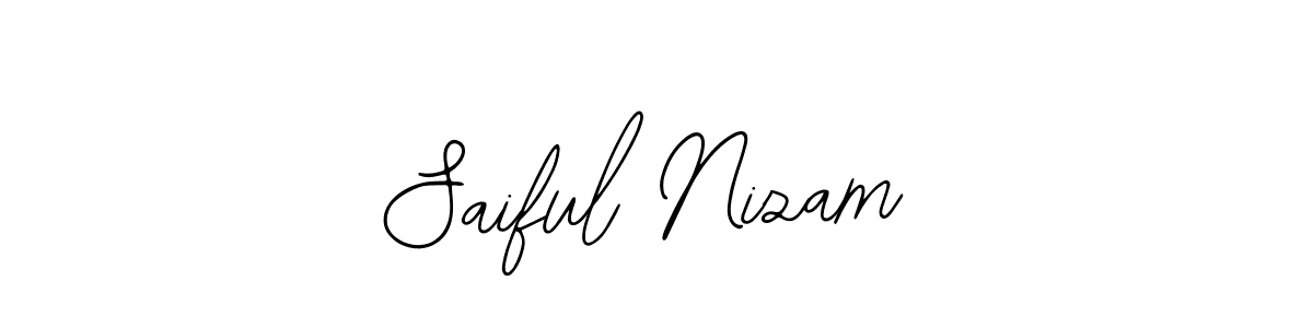 Use a signature maker to create a handwritten signature online. With this signature software, you can design (Bearetta-2O07w) your own signature for name Saiful Nizam. Saiful Nizam signature style 12 images and pictures png