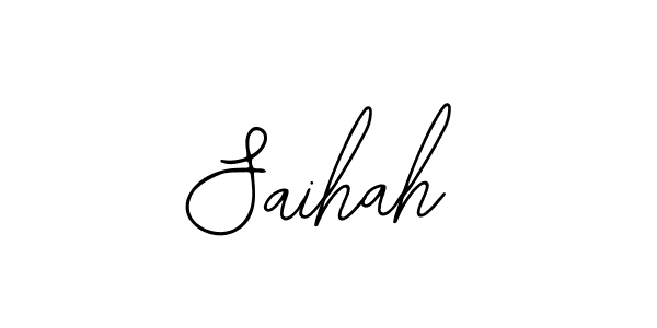 Use a signature maker to create a handwritten signature online. With this signature software, you can design (Bearetta-2O07w) your own signature for name Saihah. Saihah signature style 12 images and pictures png