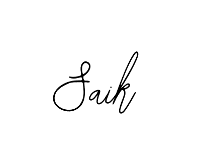 Design your own signature with our free online signature maker. With this signature software, you can create a handwritten (Bearetta-2O07w) signature for name Saik. Saik signature style 12 images and pictures png