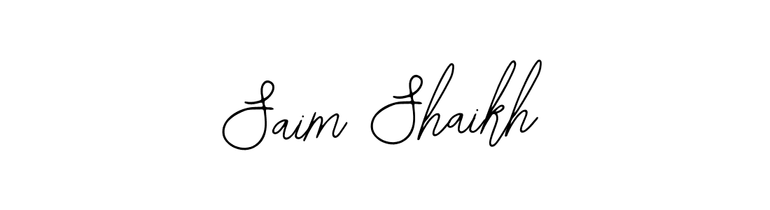 You should practise on your own different ways (Bearetta-2O07w) to write your name (Saim Shaikh) in signature. don't let someone else do it for you. Saim Shaikh signature style 12 images and pictures png