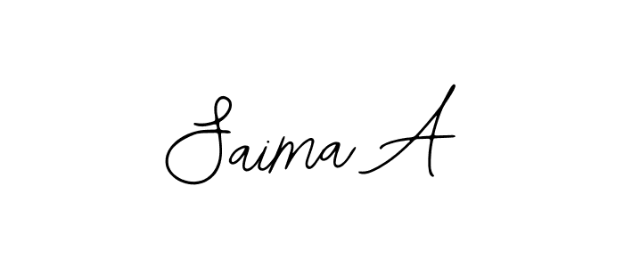 You should practise on your own different ways (Bearetta-2O07w) to write your name (Saima A) in signature. don't let someone else do it for you. Saima A signature style 12 images and pictures png